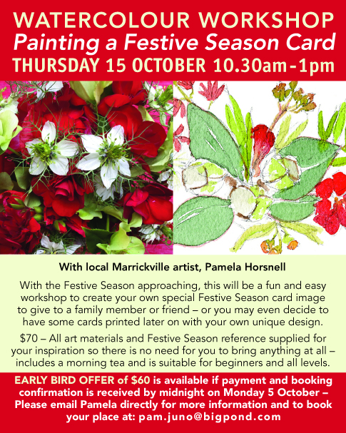 Watercolour workshop at Monster Mouse Marrickville, 15 October